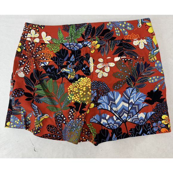 LOFT Women's Shorts Size 2 Floral Hummingbird Print Tahitian Vacation Pockets - Picture 7 of 7